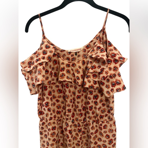 ❤️ EUC REBECCA TAYLOR Red, Blue & Pink Floral Silk Sundress | Women’s Size 4 - Picture 3 of 11